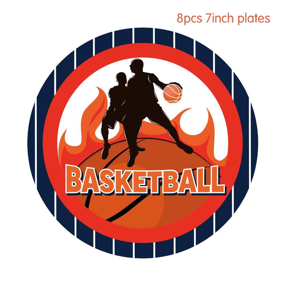 Impreza Tematyczna Koszykówka Kreskówkowa Jednorazowa Zastawa Stołowa Papierowe Talerzyki Kubki Balon Baby Shower Urodziny Impreza dla Dorosłych Dekoracje Zaopatrzenie