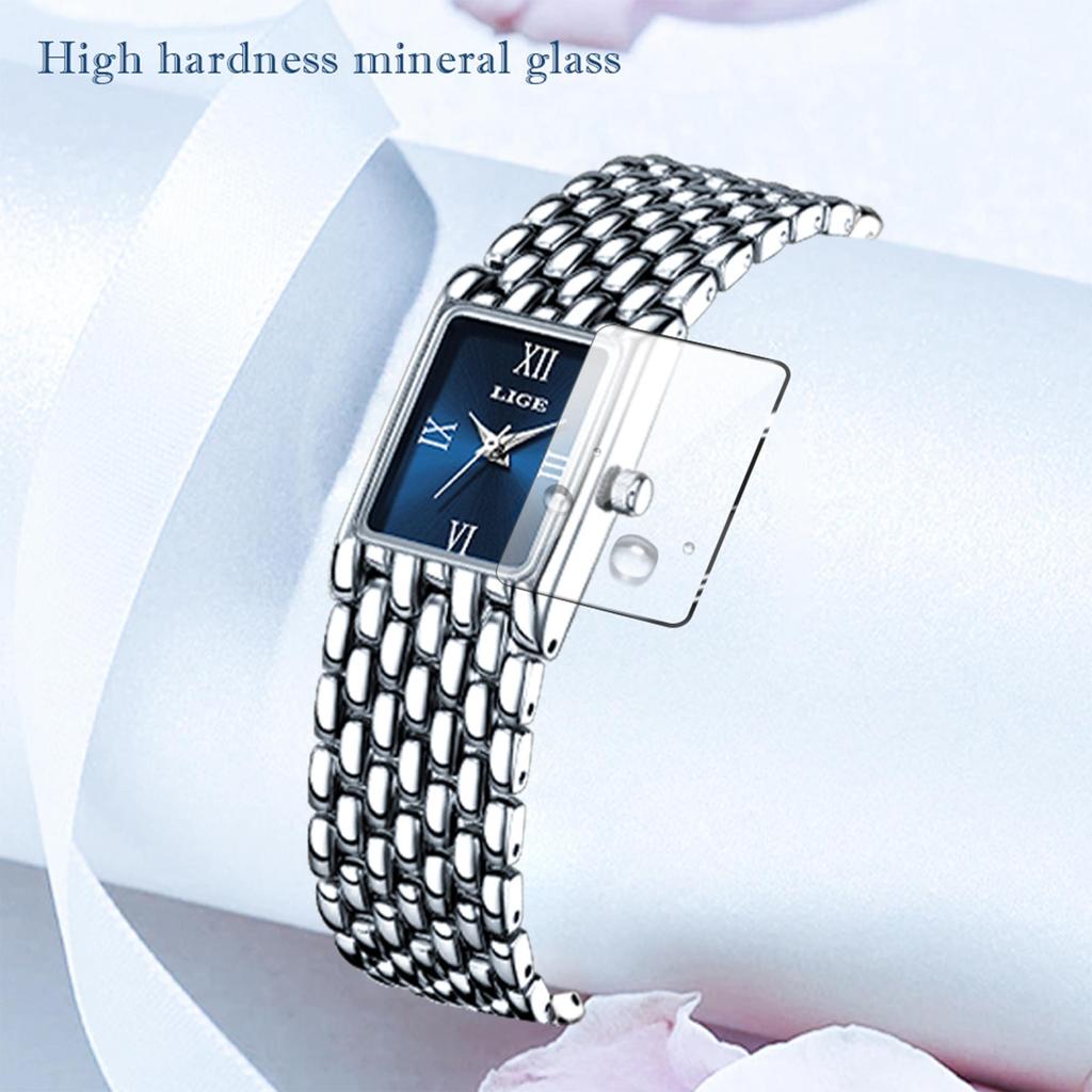 LIGE Damenuhr, schlicht, exquisit, elegant, neues Design, Edelstahl, wasserdicht, Damenuhr