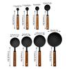 4/8Pcs Wooden Handle Stainless Steel Measuring Cups Spoons Baking Tools Coffee Measuring Spoon Set Bartending Scale Accessories