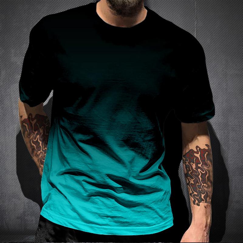 Men's Summer Loose Short Sleeved 3D Digital Printed Round Neck Men's T-shirt Short Sleeved Top Shirt