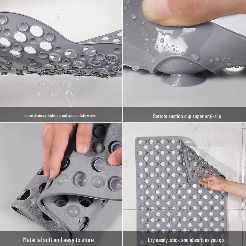Non-Slip Bathroom Mat: Shower, Bathtub, and Toilet Massage Foot Pad with Suction Cups.