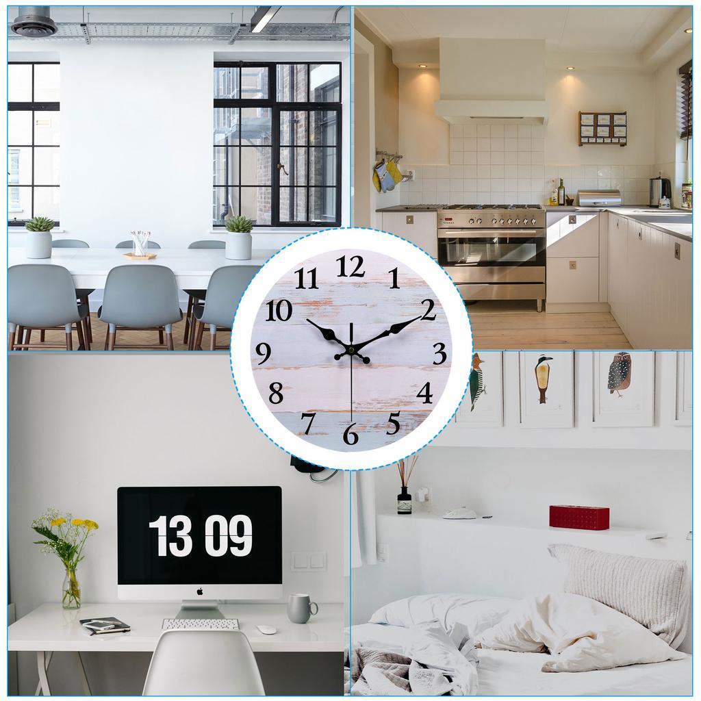 10 Inch Wooden Wall Clock Quartz Silent Non-Ticking Round Wall Clocks Retro Decoration For Home Living Room Bedroom Bathroom