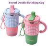Creative Outdoor Insulated Mug 600ml Coffee Tumbler with Handle Thermal Water Bottle  Office
