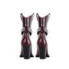 Fashion Kaky's New Pointed Stone Water Diamond Thick High Heel Large Women's Boots Short Boots Western Boots