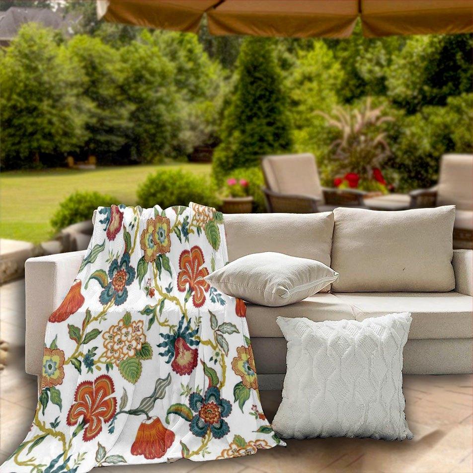 Countryside Nostalgia Blanket Reversible Flannel Throw for Rustic Charm AllSeason Comfort Vintage Farmhouse Gift