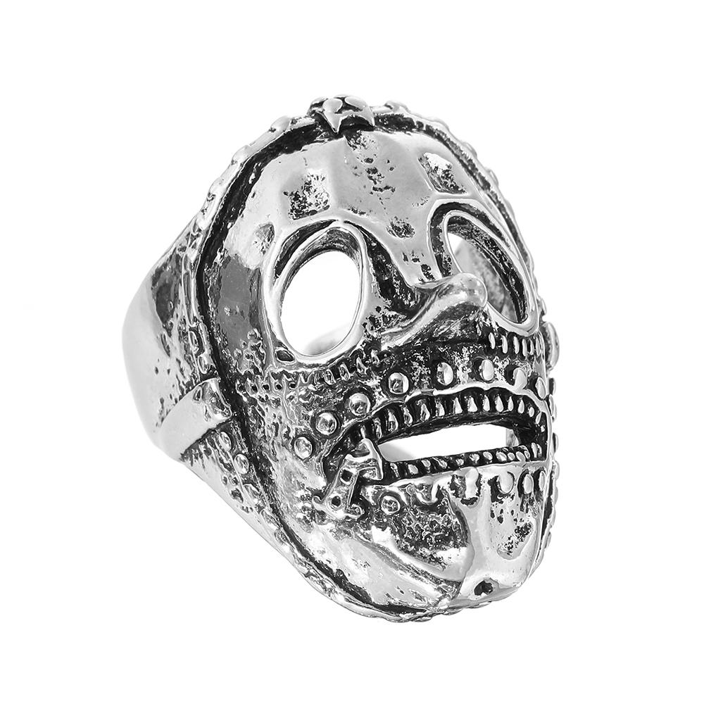 Boutique New Retro Simple New Punk Hip-hop Skull Personality Men's Open Ring Robot Ghost Head Jewelry