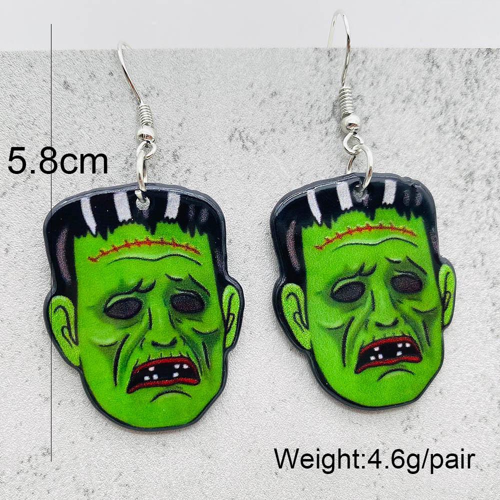 European & American Halloween Earrings: The Nightmare Before Christmas Skeleton Acrylic Drop