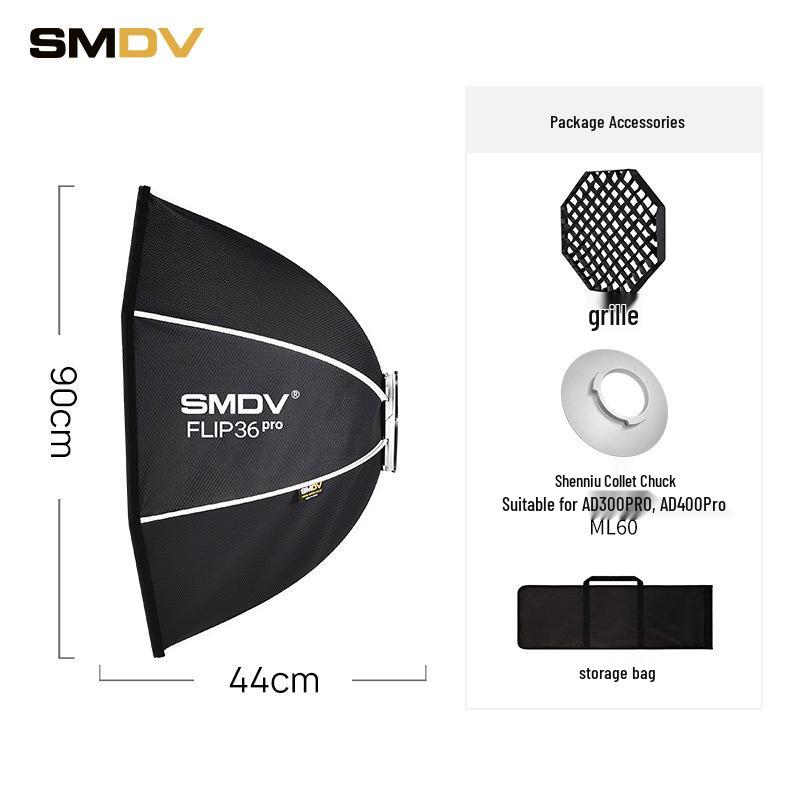 SMDV Flip36/44 Pro Восьмигранный быстросъемный студийный софтбокс с сотами