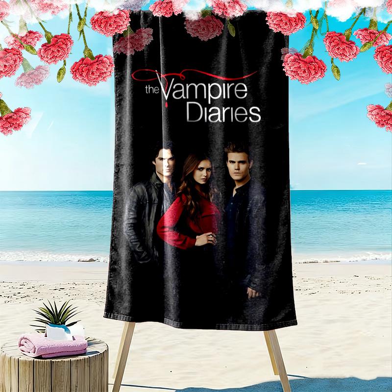 Blutdurst: Vampire Diaries Strandtuch Outdoor Camping Strandtuch für Urlaubsfotos Schwimmen Saugfähiges Badetuch schnelltrocknendes Badetuch Strand