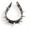 Silver Women Wrap Bangle Metal Black Bracelet Stud Jewelry Leather Punk Rivet Spike Cuff