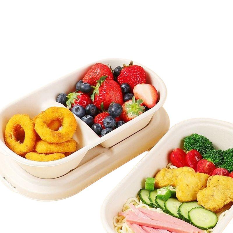Eco-friendly Biodegradable Disposable Pulp Meal Box for Takeaway Salads and Light Meals