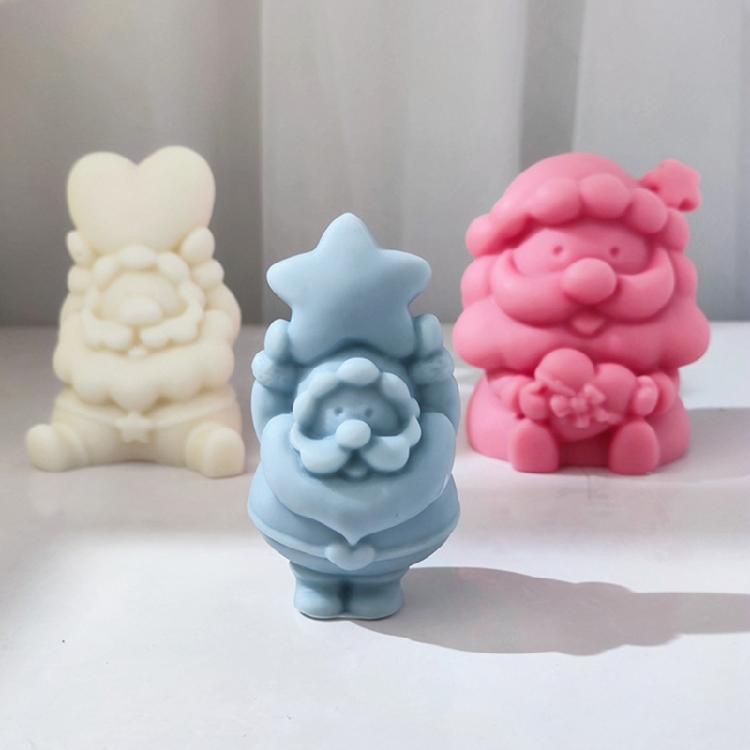3D Santa Claus Love Star Candle Silicone Mold Resin Epoxy Craft Christmas Crafts