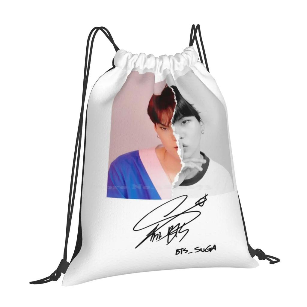Suga Signature Fashion Pattern Design Travel Laptop School Backpack Bag Kpop Army Min Yoongi Yoongi Suga Love Yourself You