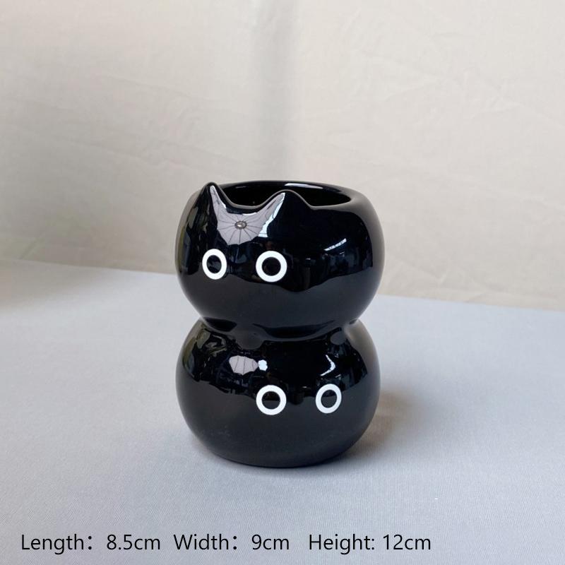 

Ceramic Siamese Cat Vase Living Room Bedroom Decoration Ornaments Flower Pot Creative Flower Arrangement Storage Holder