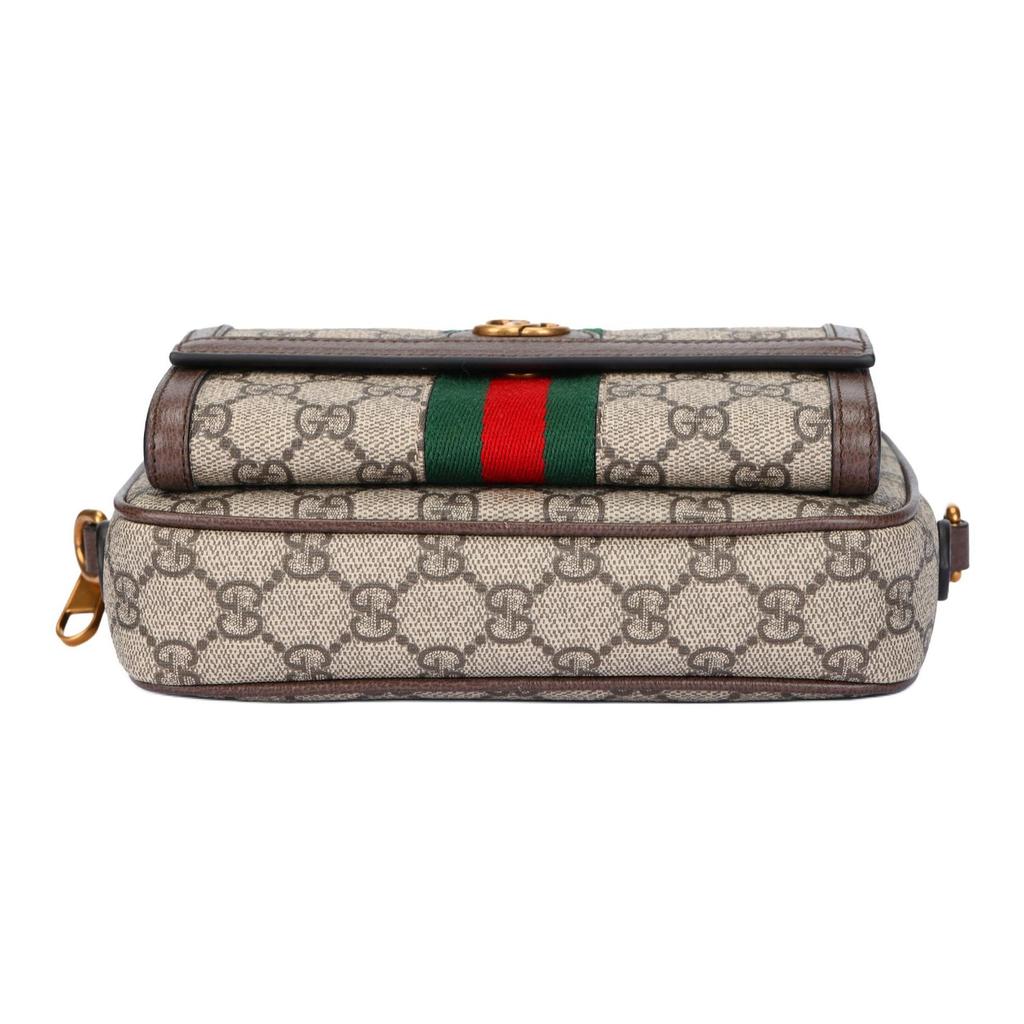 Gucci Ophidia GG Supreme Canvas Crossbody Bag With Web Stripe & Double G Detail 746308-96IWT-8745