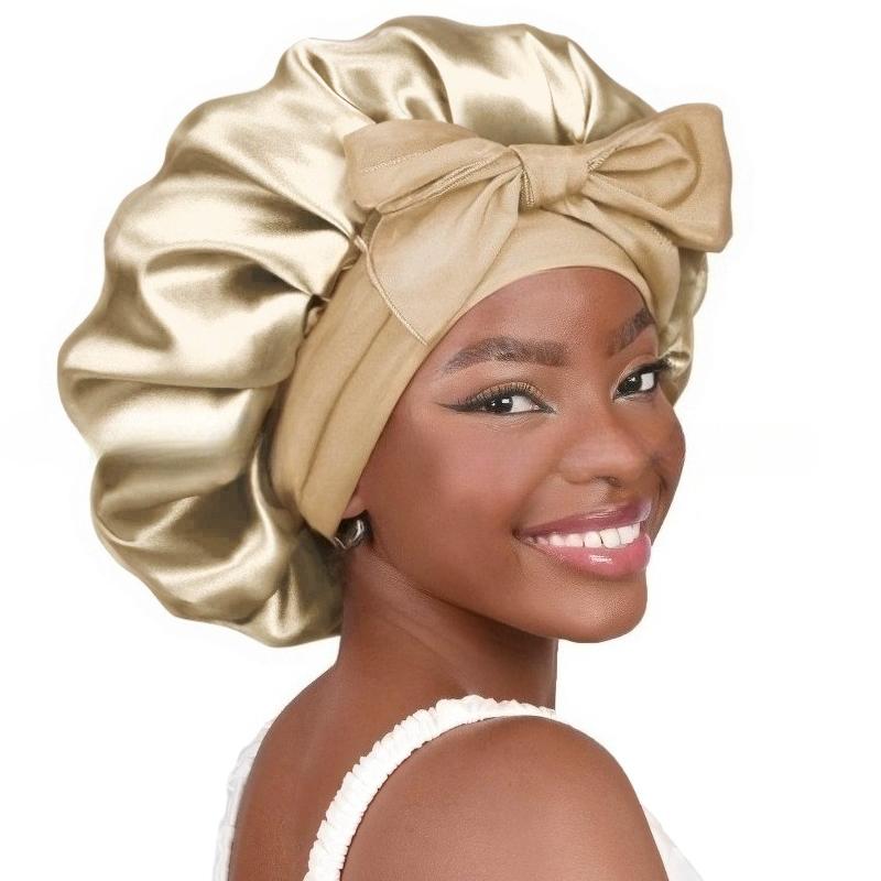 Satin Bonnet Silk Bonnet Adjustable Bonne for Sleeping Hair Bonnet with Tie Band Bonnets for Women Men Hair Wrap