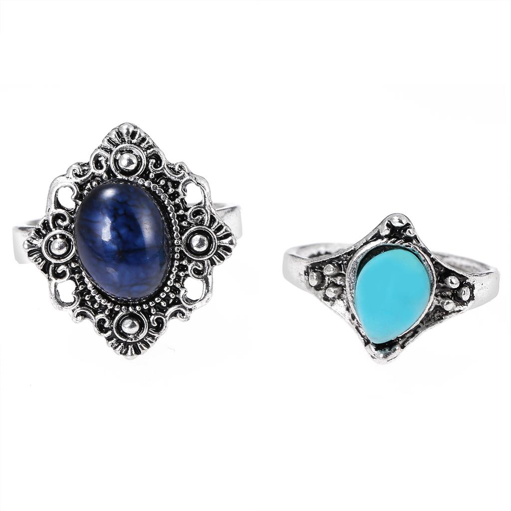 6 Stück/Set Damen Silber Türkis Midi Über Knöchel Ring Schmuck Geschenke