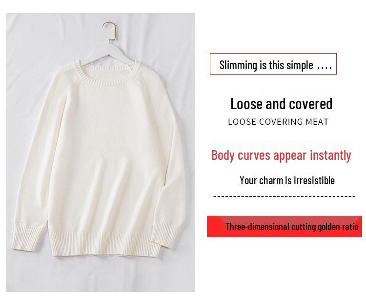 Plus Size Women's Pullover Sweater, Bust 150/160 cm, Round Neck, 200/300 lbs