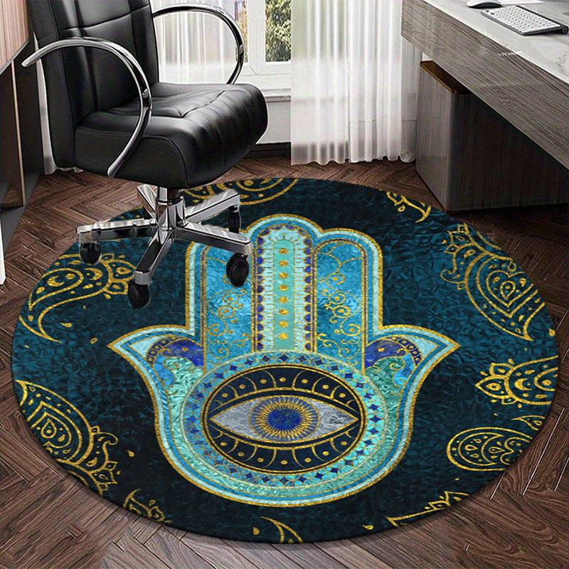 Sacred Mandala Design round carpet Chair cushion Round Entryway Rug, Soft Round Rugs for Living Room, Bedroom, Circle Carpet decor gifts