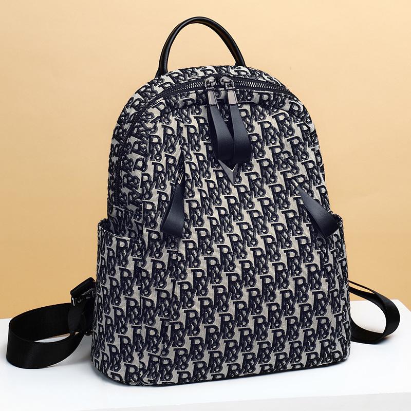 Backpack Women's New Backpack Women's Fashion Commuter Large Capacity Canvas Travel Junior High School School Bag Luggage