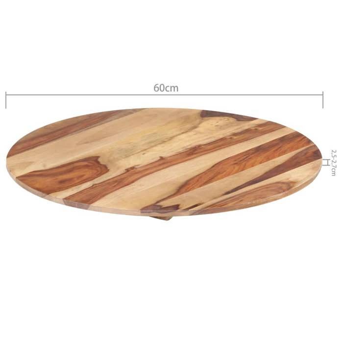 Dessus de table Bois solide Rond 25-27 mm 60 cm