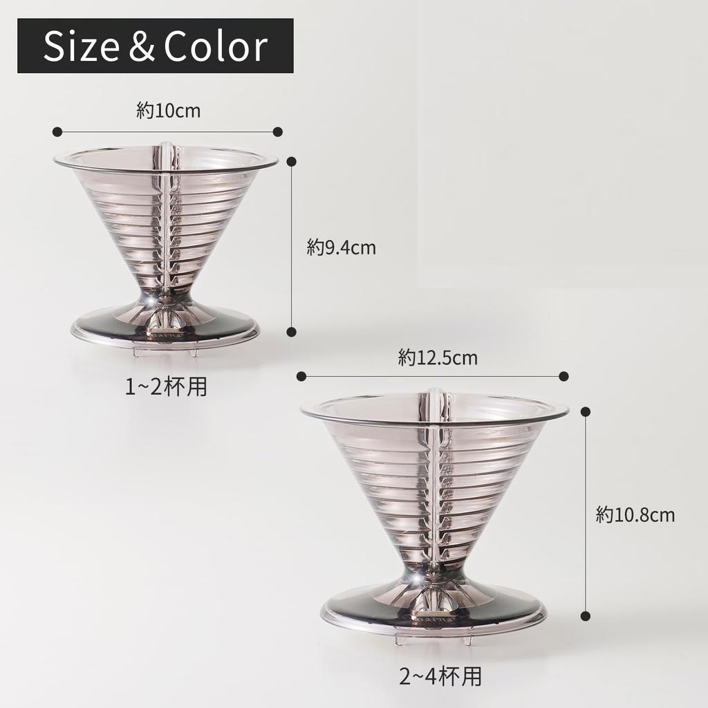 Marna Dripper (for 2 To 4 cupsCan Be Set Without Folding the Filter) Easy To See the Amount of Water Coffee Dripper (Inner Diameter 55mm X Outer