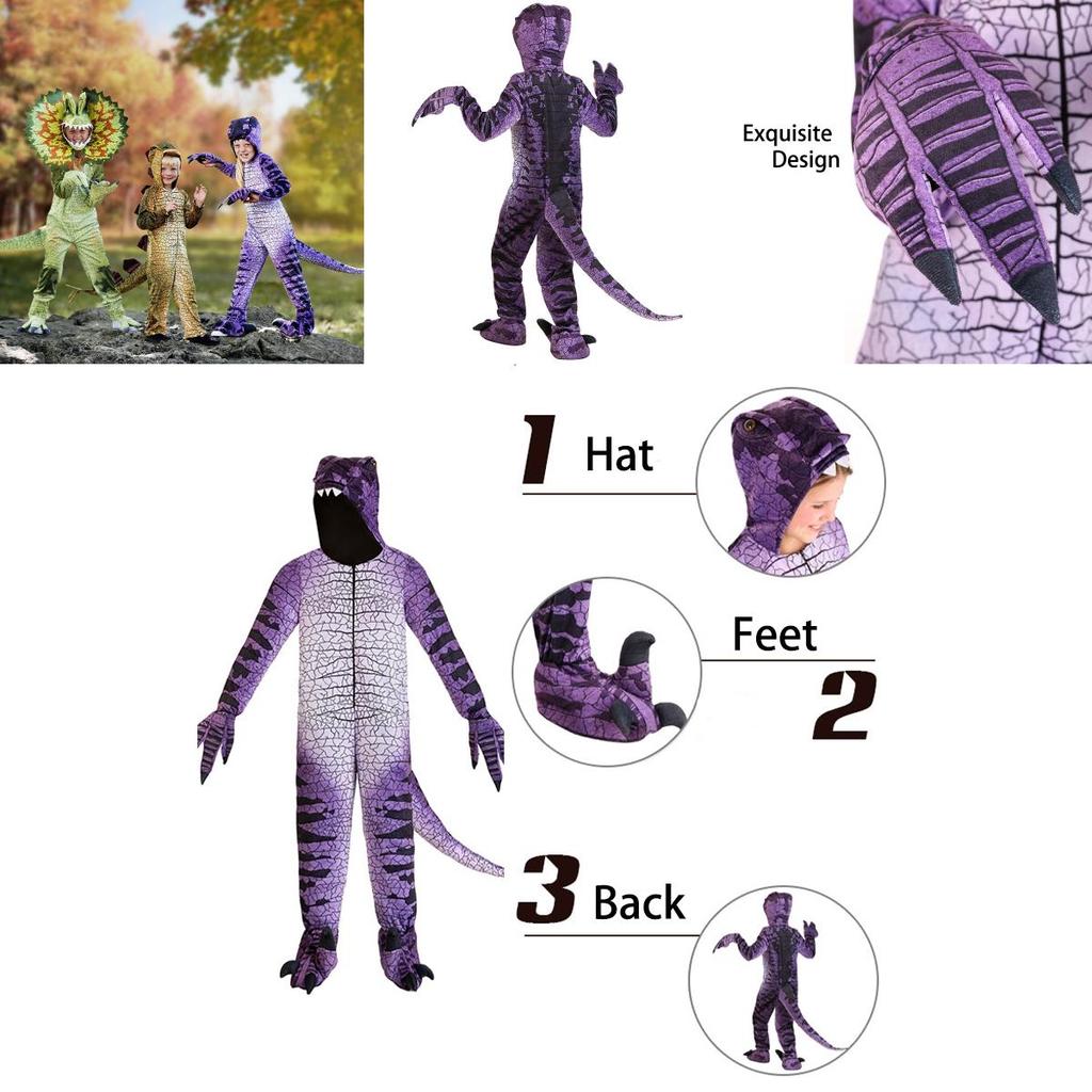 Fun And Ferocious Purple Dinosaur Costume For Kids Halloween Or Party