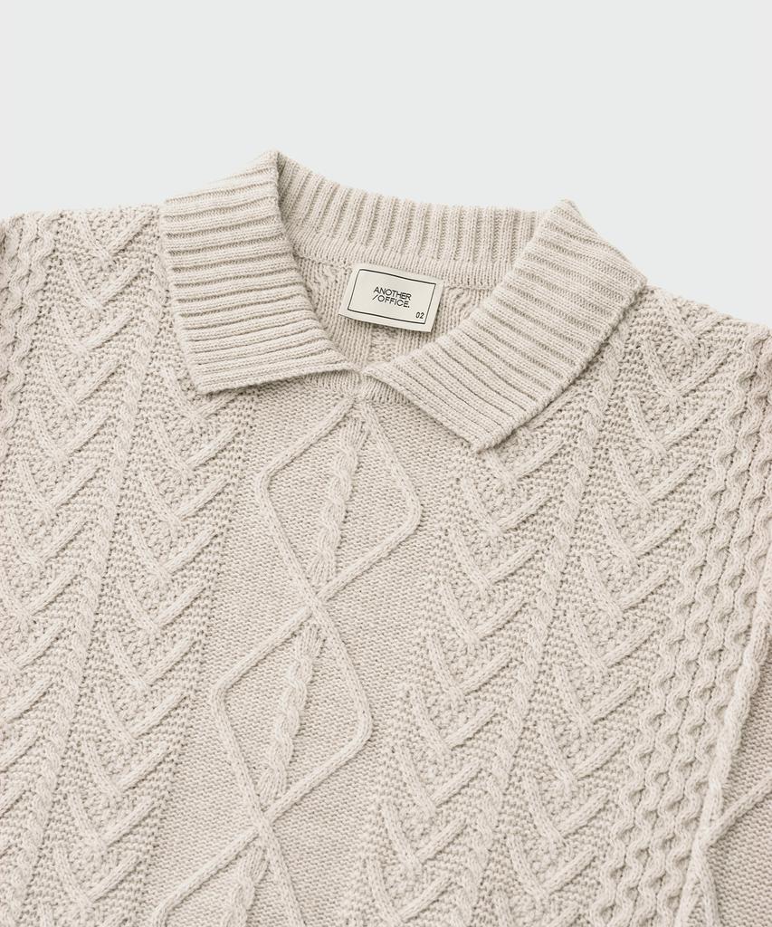 ANOTHER OFFICE Fisherman Cable Knit (Oatmeal)