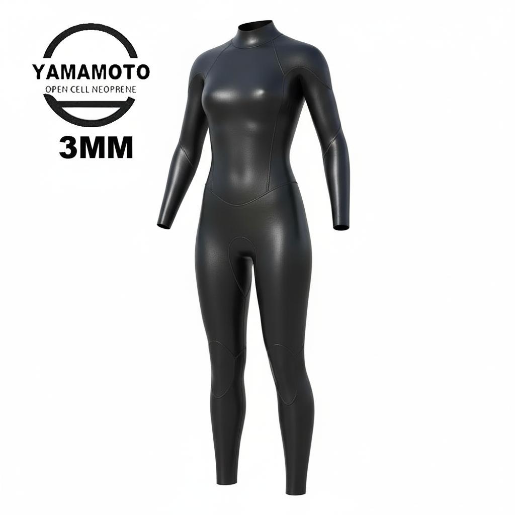 Damer 3mm CR Triathlonvåtdräkt Ultraelastisk Läder Slät Hud Full Långärmad Öppet Vatten Kallt