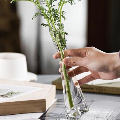 Transparent Glass Flower Vase Small Vase Simple Hydroponics Plant Flower Vase Creative European Living Room Home Wedding Decor