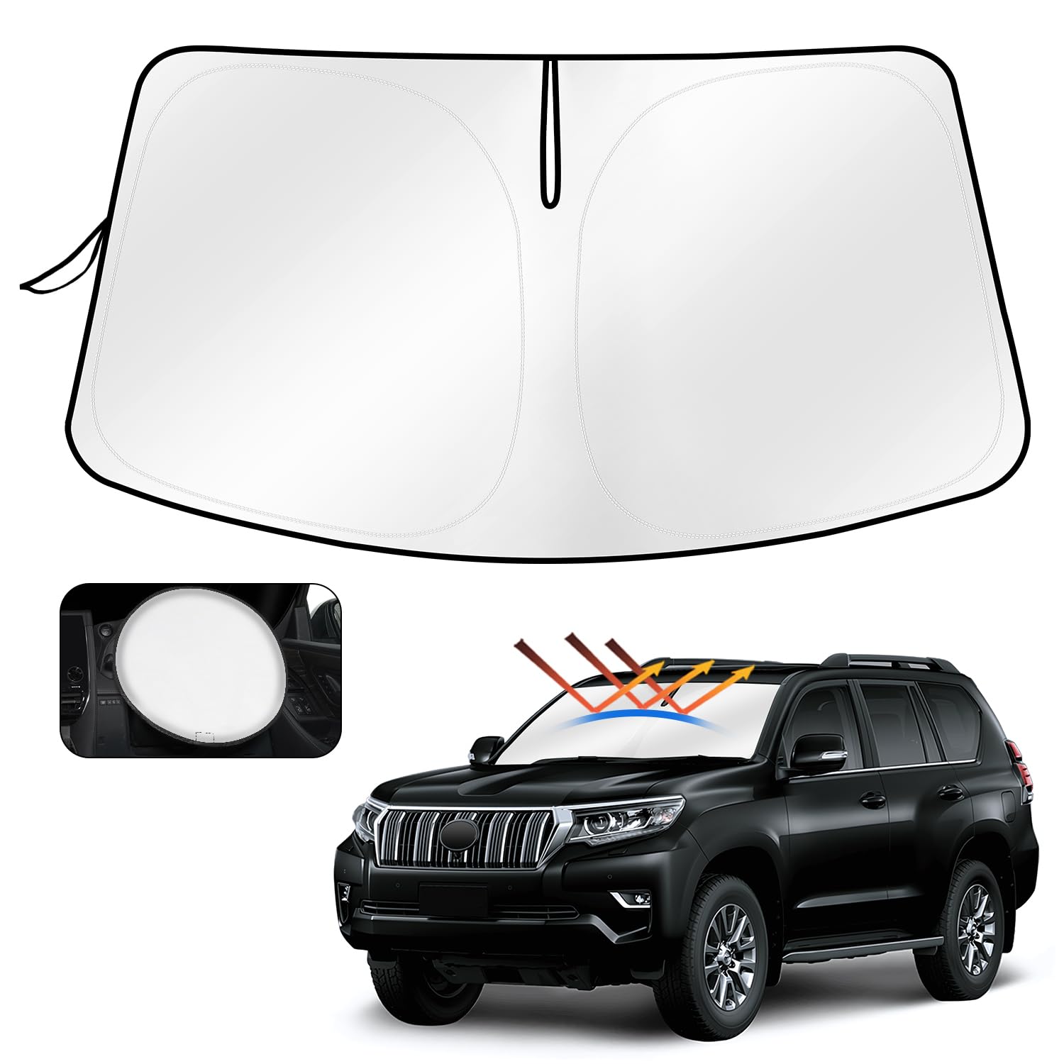 

Cartist Toyota Land Cruiser Prado 150 серия поздняя модель солнцезащитный экран на лобовое стекло Sunline Sunset Sunfia шторка-экран мульти солнцезащитный экран модель затемняющий экран