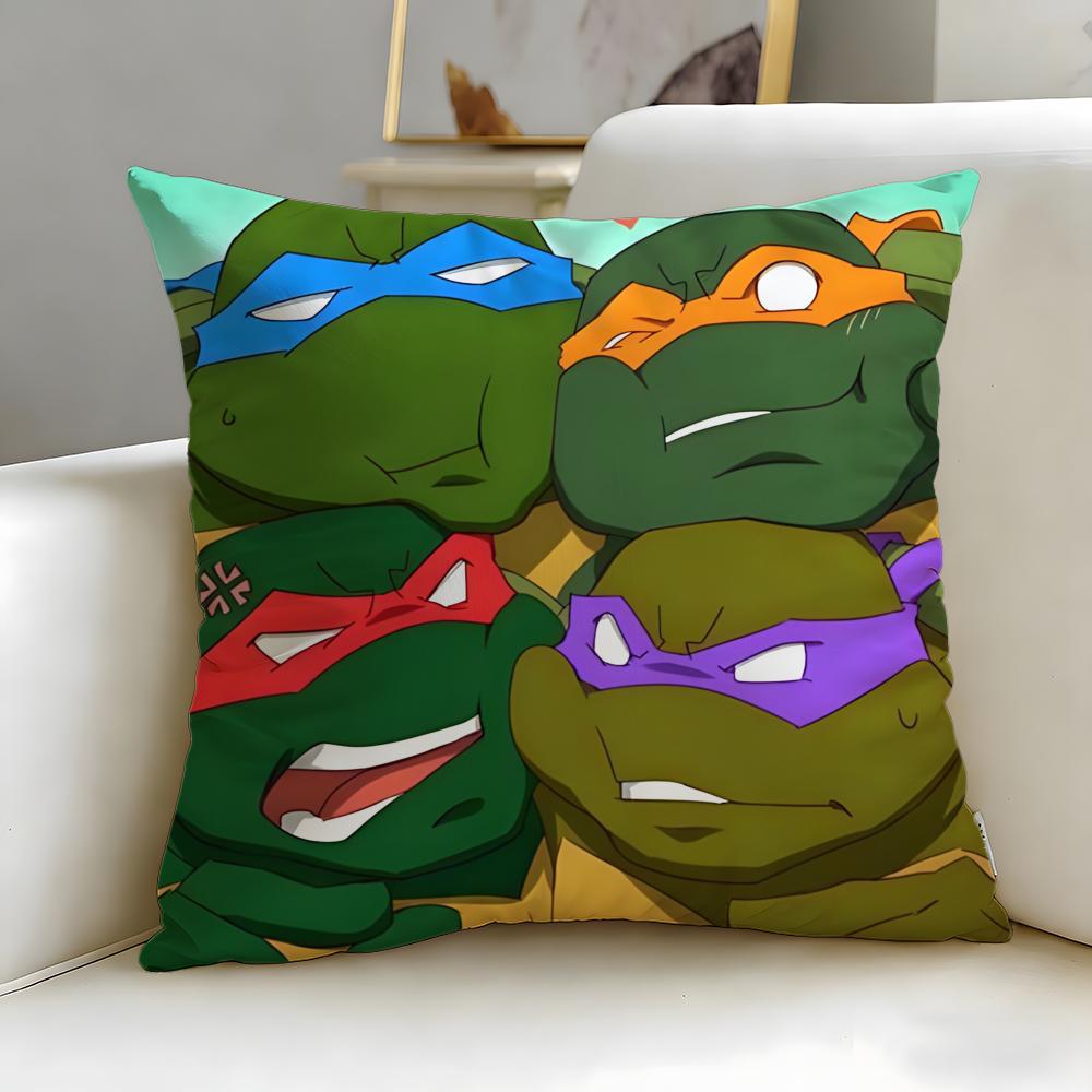 Cartoon Teenage Mutant Ninja Turtles Cushion Cover Soft & Easy-Wash Pillow Case – Versatile for Couch, Bed, Travel and Office