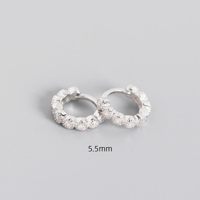 Vintage 925 Sterling Silver 18k Gold Vermeil Cubic Zirconia Huggie Hoop Earrings for Women Ear Hot Zircon Women Hoop Earrings 925 silver