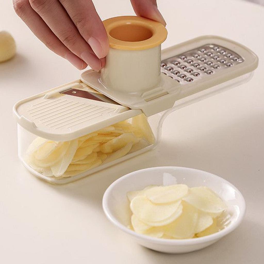 3 in 1 Ginger Garlic Grinder with Stainless Steel Blades Non Slip Handle for Kitchen Slicing Dicing Grinding Home Use