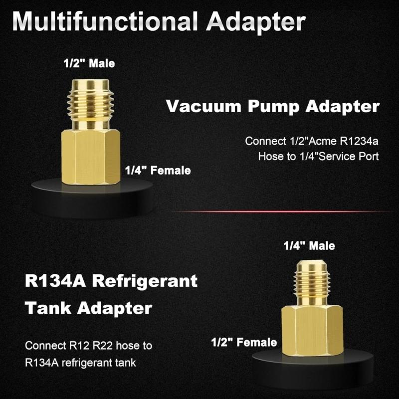 Comprehensive Adapter Kit Refrigerant Adapter Angled Valves Kit Cooling System Repair Tool for Refrigerations Service