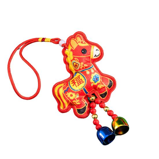 2026 Chinese New Hanging Pendant Zodiac Animal Year Horse Lucky Feng Shui Charm with Tassel/Bell