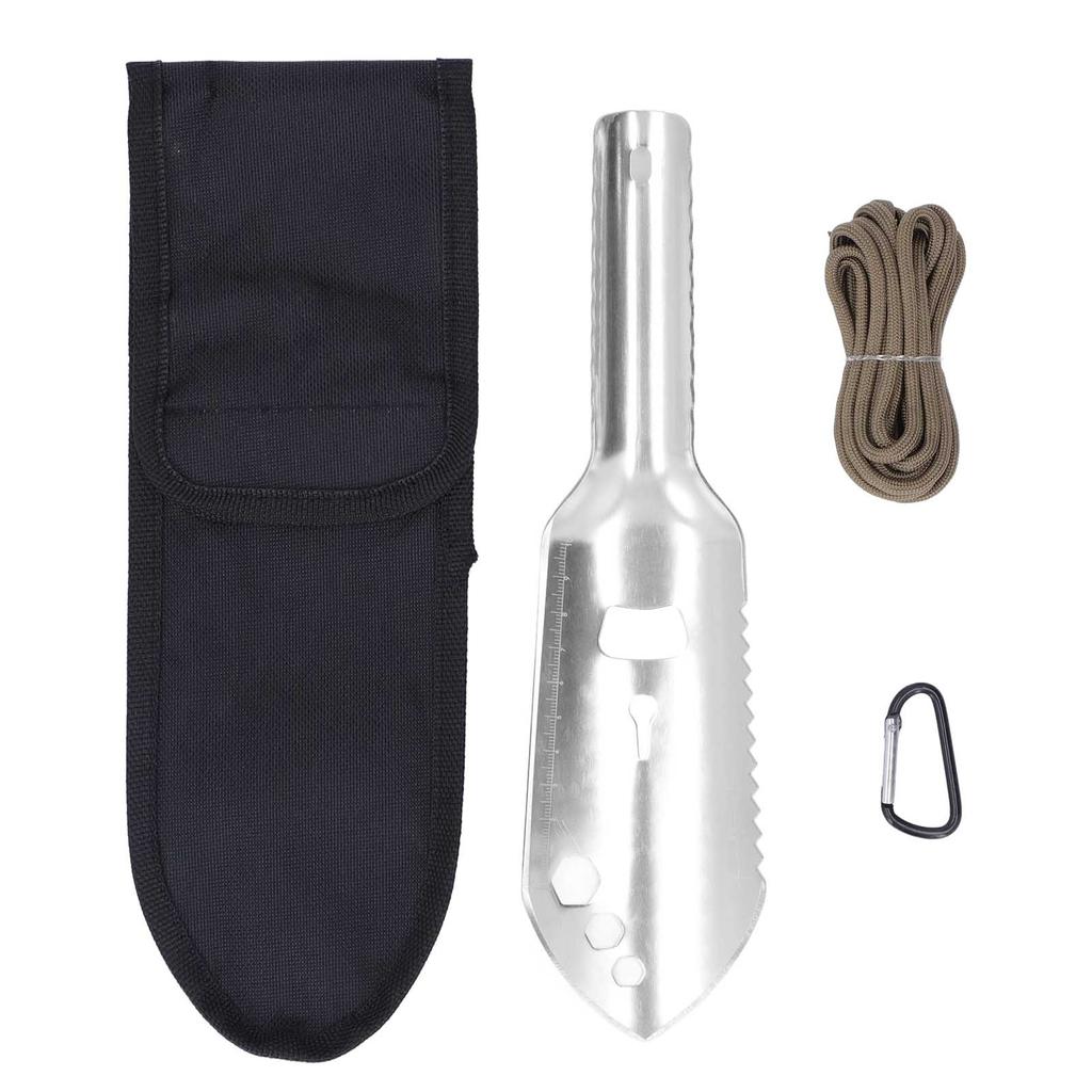 Mehrzweck-Camping-Schaufel Aluminiumlegierung Kleines Überlebens-Multitool Schaufel für Outdoor-Wandern Silber