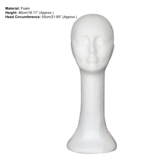 Head Model Abstract Long Neck Foam Female Mannequin Wig Hat Glasses Display Stand Model for Business
