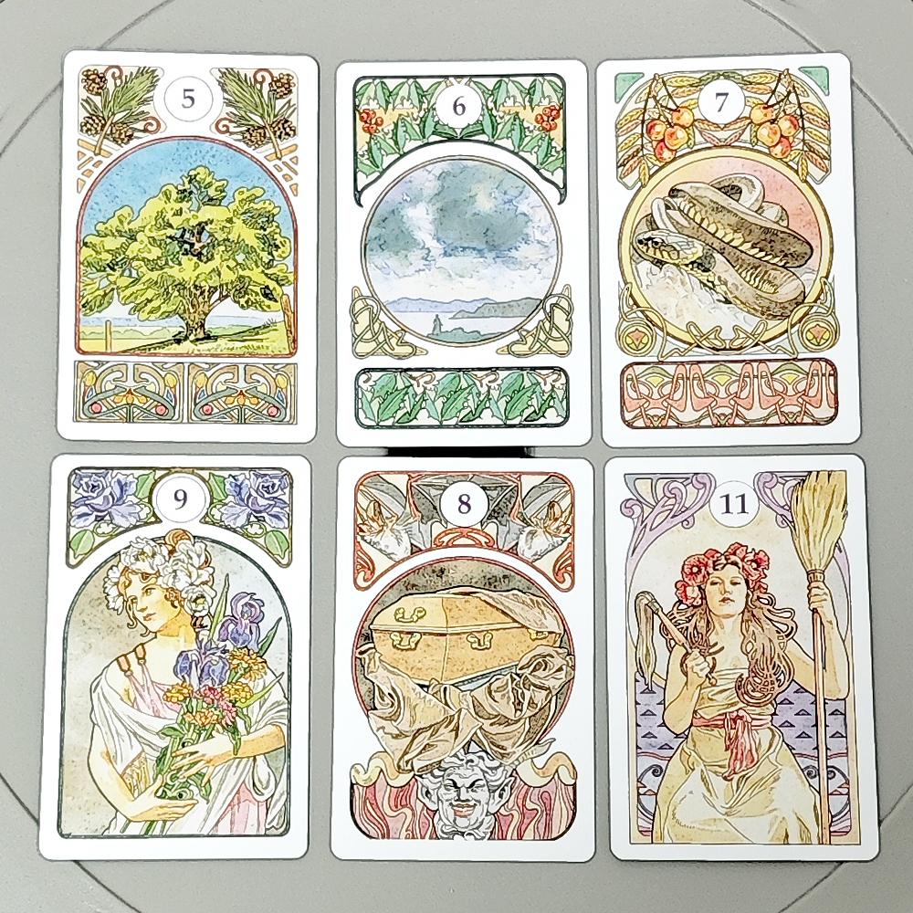 9*6cm Art Nouveau Lenormand Deck Oracle 36 Pcs Lenormand Cards In Perfect Art Nouveau Style