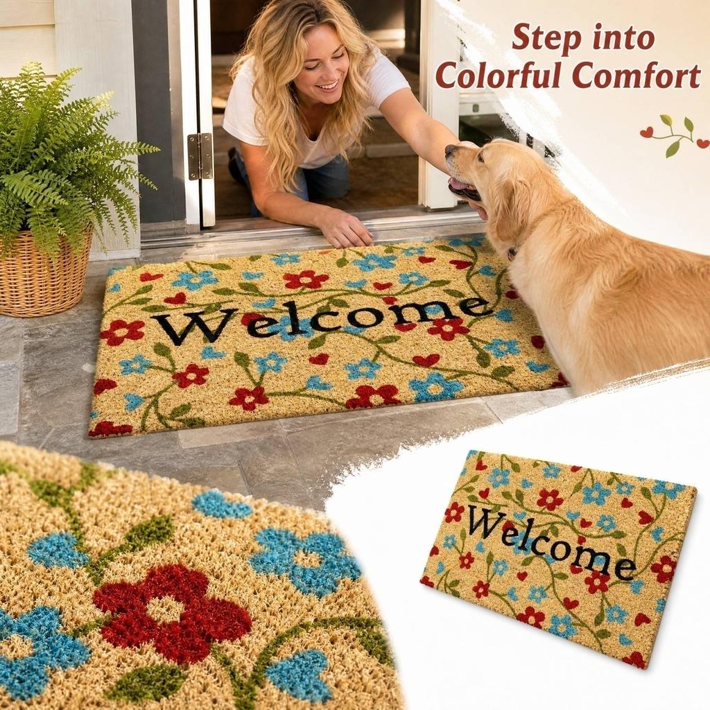 Outdoor Door Cuttable Non Coir Texture Thick Wear Entry 40 cm