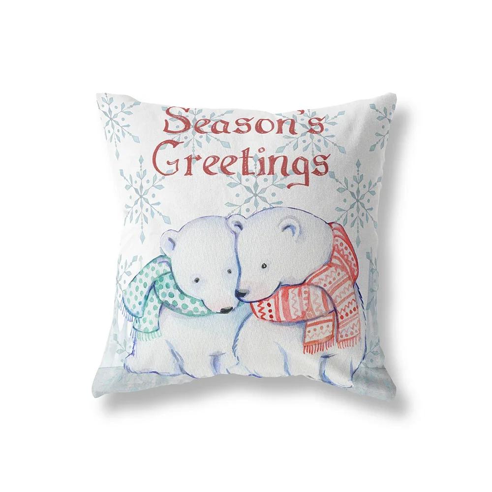 

Рождественская тема Снеговик Олень Принт Узор Наволочка Дом Гостиная Диван Украшение Квадратная Подушка 66x66cm