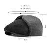 Beret Hat Men's Winter Velvet Thick Ear Protection Warm Beret Outdoor Windproof Cold-Proof Middle-Aged Elderly Men's Cap