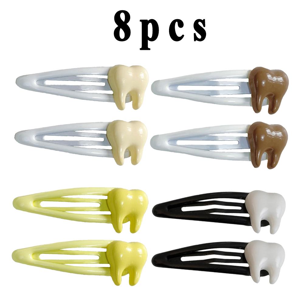 

8 шт. Заколка для волос в виде зуба Y2K Аксессуары для волос Милая имитация зубов Головной убор Креативные Крутые Заколки Харадзюку Зажим Заколка для челки