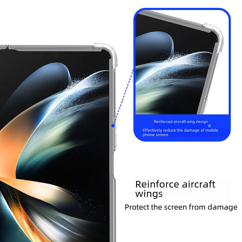 Anti-fall card holder case for Samsung Galaxy Z Fold 6, transparent TPU, fits Fold 5, foldable design.