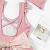 Girl Kids One Pieces Swimsuit With hat Swimwear 2025 bowknot Summer Beach Wear Children Swimming Suit