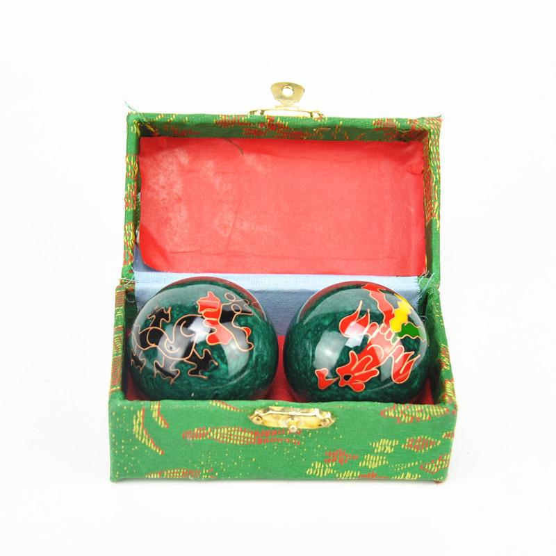 Cloisonné Handcrafted Fitness Ball with Bell and Blue Enamel for Seniors