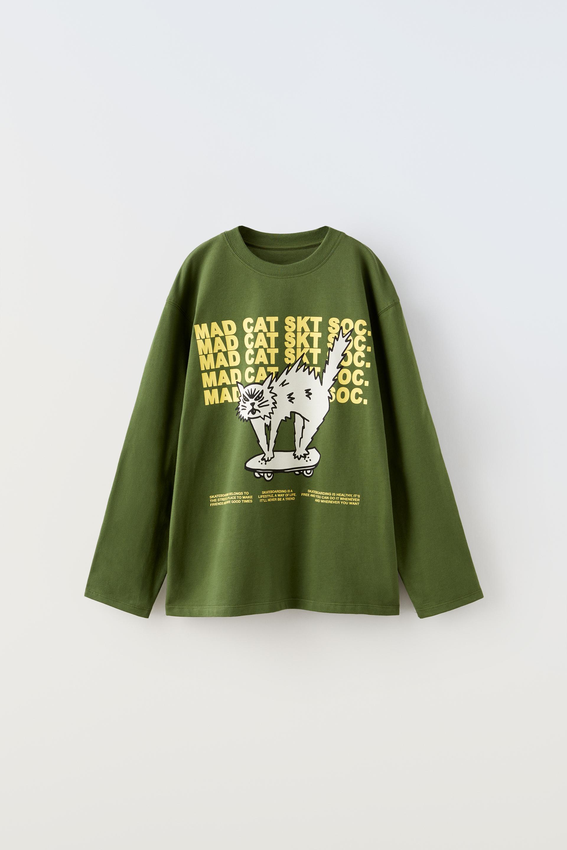 

ФУТБОЛКА С ПРИНТОМ КОШКИ