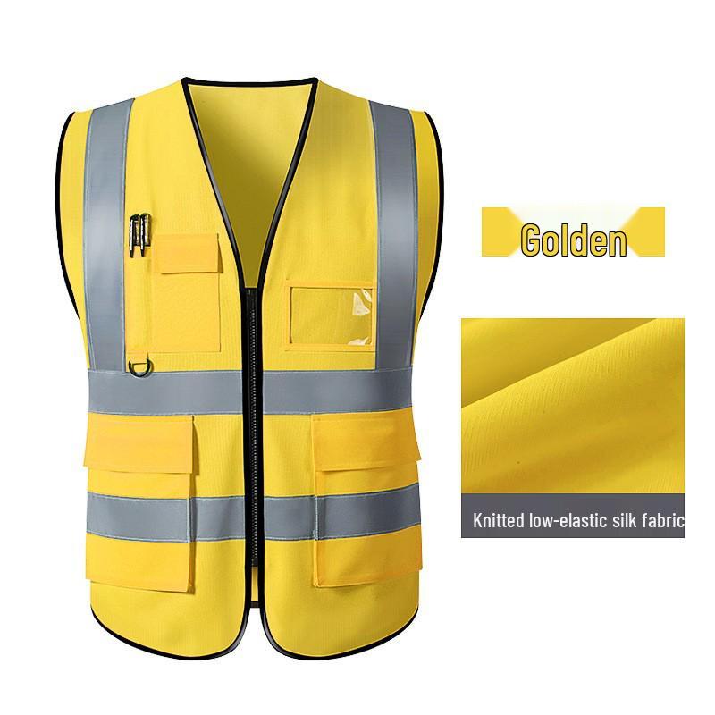 Multi-Pocket Reflective Safety Vest for Construction and Traffic Duty