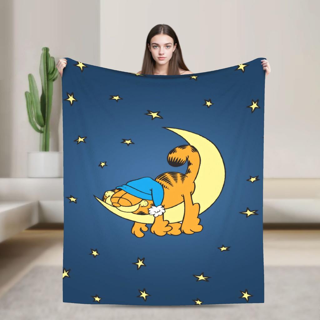 G-Garfields Blanket Soft Novelty Plush Throw Blanket For Children Living Room Flannel Bedspread Bed Cover