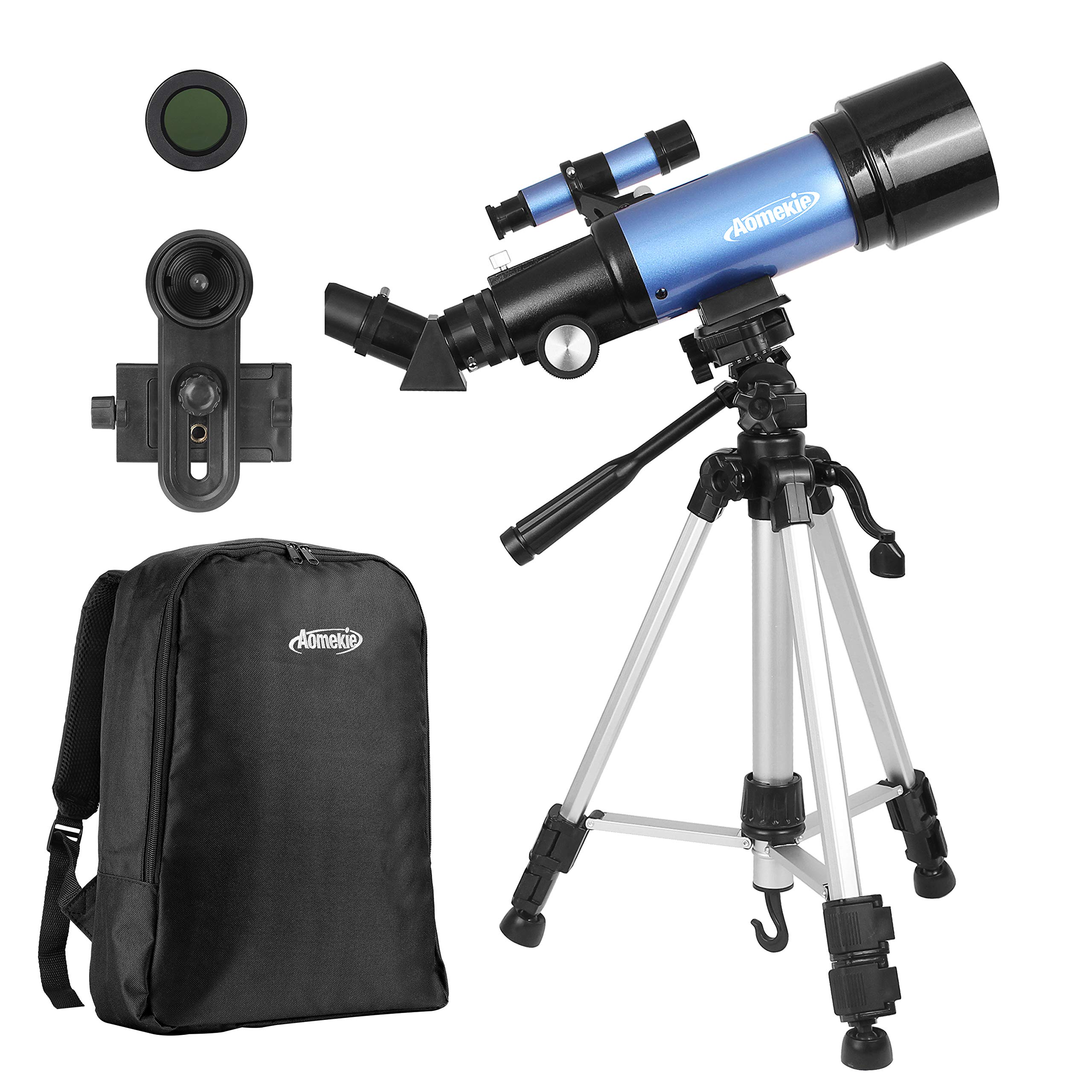 

AOMEKIE Астрономический телескоп для детей и начинающих 70 мм 400 мм Большой диаметр Чехол Смартфон Фотография True Image Зеркало Зенит Штатив